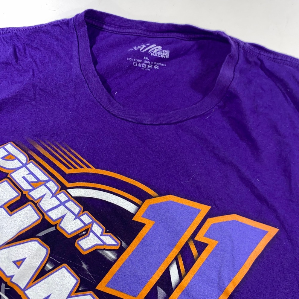 Joe Gibbs Racing Mens Denny Hamlin 11 FedEx Purple Graphic T-Shirt 5XL NASCAR